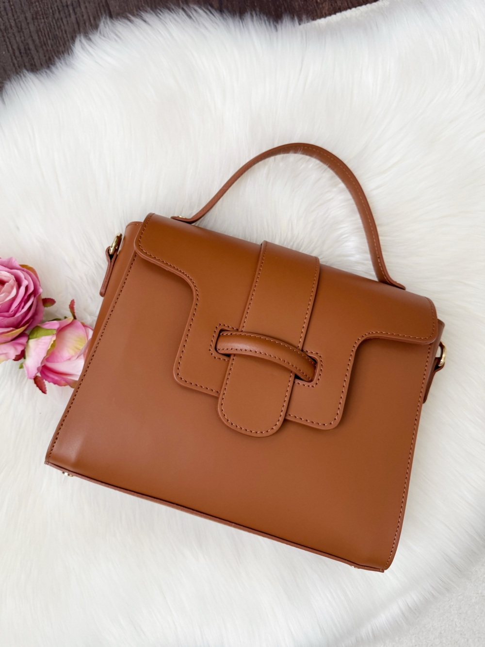 Classic Structured camel Women's Handbag